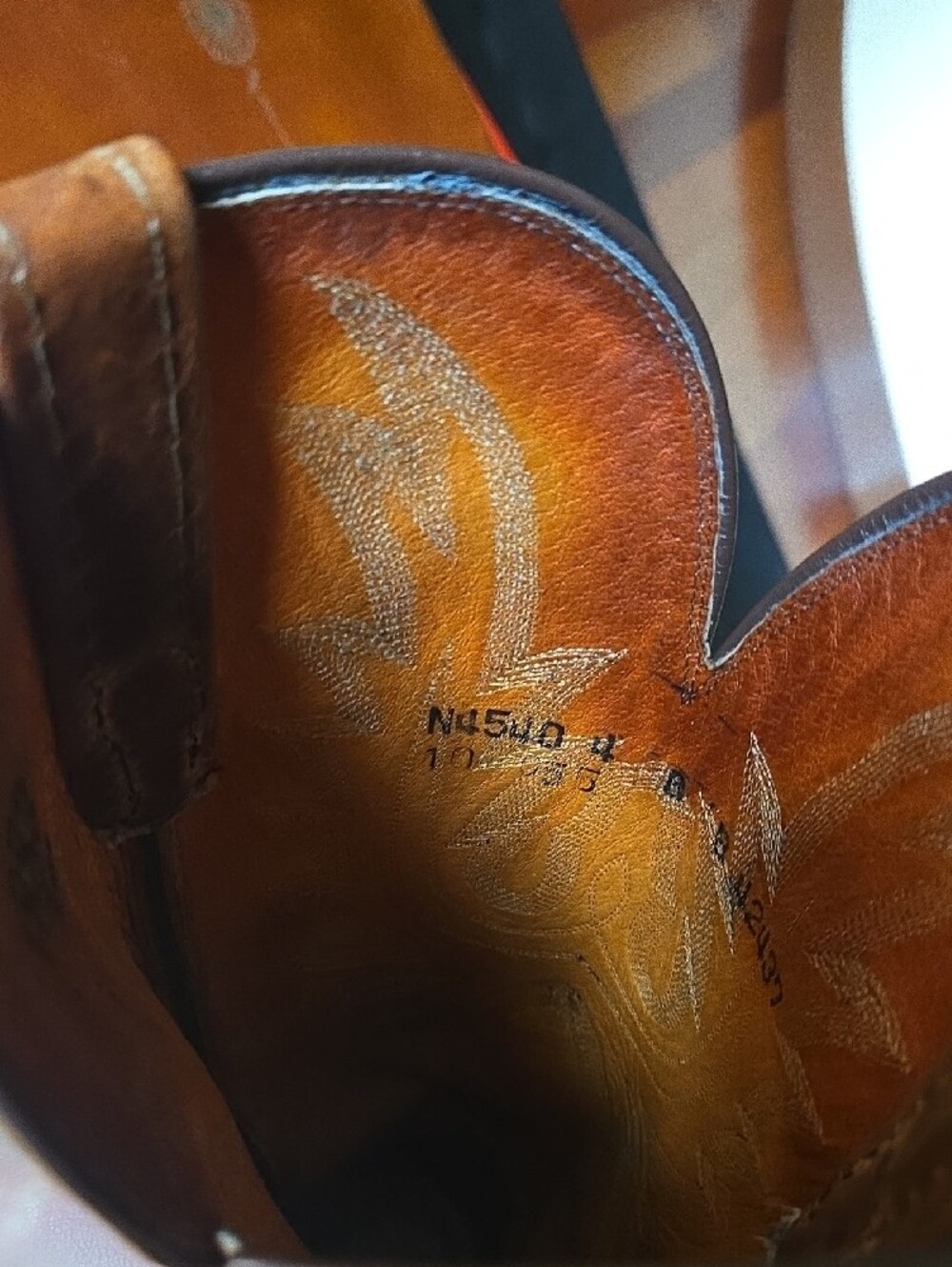 Lucchese Tan/Brown Leather Women's Heeled Western Boots - Picture 3 of 6